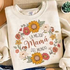 Spanish Mothers Day png, Floral Mama Png Design, Latina Mom Png, Retro Madre PNG, Mothers Day Png, Mamá Png, Retro Mama Png, Digital File