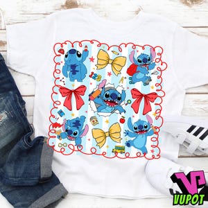 Trendy Cartoon Back To School Png, Blauer Alien Charakter Png, Retro Jungen Mädchen Erster Schultag Png, Lustige Kinder Zurück zu Schule Png