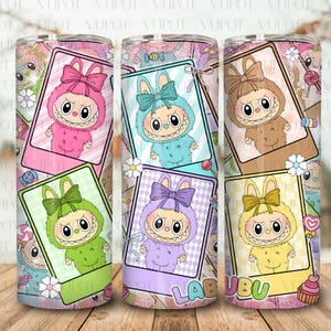 Funny Cartoon Character Wrap Design  Png, Baby Cartoon Tumbler Wrap, Trending Pink Cartoon Character 20oz Skinny Tumbler PNG, Gift for Kids