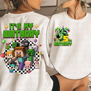 Two Sides Pixel Gamer It’s My Birthday Png, Boy Birthday Shirt Design, Happy Birthday Png, Game Inspired Birthday Shirt, Birthday Boy Design