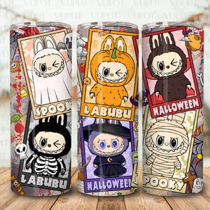Funny Cartoon Character Tumbler Design Png, Monster Doll Halloween Tumbler Wrap, Trending Pink Cartoon Character 20oz Skinny Tumbler PNG
