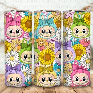 Trending Cartoon Doll Friends Character Tumbler Design, Funny Cartoon Character 20oz Skinny Tumbler Wrap PNG, Perfect Gift for Kids