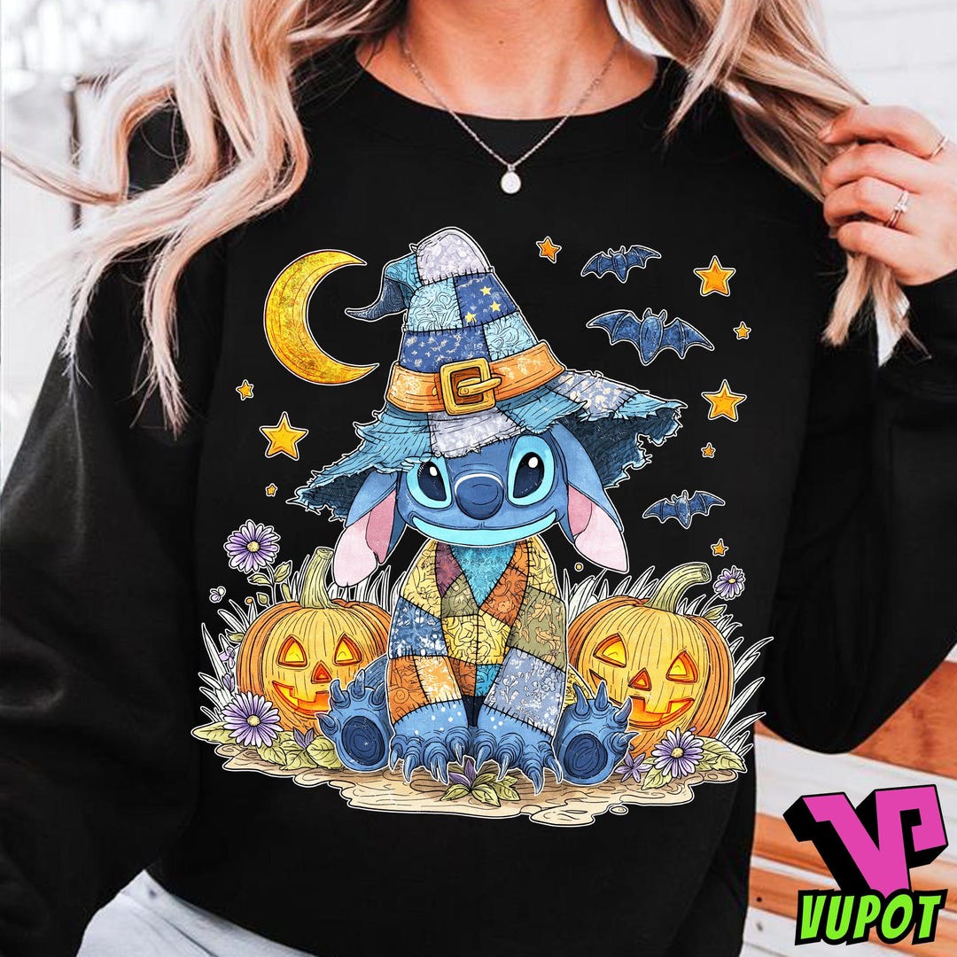 Retro Halloween Blue Alien Png, Patchwork Pumpkin Spice PNG, Kids ...