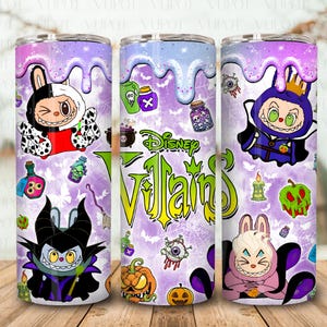 Villians Doll Monster Characters 20oz Skinny Tumbler Png, Monster Doll Halloween Tumbler Wrap, Funny Cartoon Character Tumbler Design Png