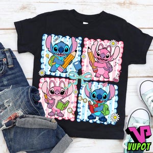 Lustige Kinder zurück in die Schule Png, Blau Alien Charakter Png, Retro Jungen Mädchen Erster Schultag Cartoon PngTrendy Lehrer Shirt Design