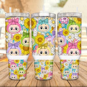 Diseño de vaso de 40 oz con personajes de muñecas, vaso delgado de 40 oz con dibujos animados de moda, vaso de 40 oz con dibujos animados divertidos, archivo digital