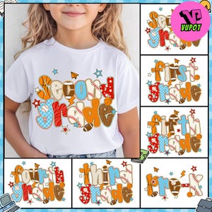 First/Second/Third Grade Boy Back To school Bundle png, Sport School, Baseball Basketball, Preppy Kids, Kindergarten, 1st day of school Png