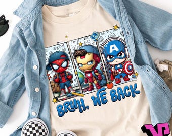 Cartoon Superhero Png, First Day School PNG, Preppy Bruh We Back Png, Back to School Png, Floral Pencil Teacher PNG, Teacher Sublimation