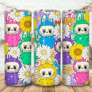Trending Cartoon Doll Friends 20oz Skinny Tumbler PNG, Cute Doll Tumbler Png, Funny Cartoon Character Wrap Design, Gift for Kids Tumbler Png