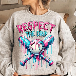 Respect The Drip Png, Baseball Mama Png, Baseball Drip PNG, Ice Cream Drip Png, Retro Baseball Mom Png, Dripping Baseball Png, Game Day Png