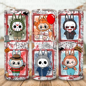 Halloween Doll 20 oz Straight Tumbler Wrap Design, Kawaii Monsters Halloween 20oz PNG , Monster Doll Tumbler Design, Perfect for Kids Gift