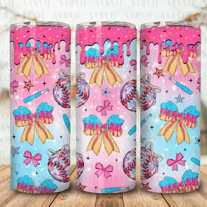 Baseball Ice Cream Drip 20oz Tumbler Wrap Png, Youth Baseball Gift 20oz Skinny Tumbler Png, Team Gift Tumbler Wrap, Bottle Baseball Png