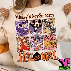 Not So Scary Halloween Trip Png, Mouse And Friend Matching Shirts Png, Halloween Family Costume PNG, Cute Cartoon Spooky Png, Digital File