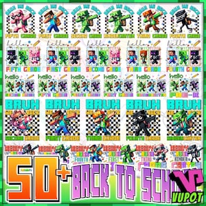 50+ Gamer Back To School Png Bundle, 1st/2nd/3rd/4th/5th Grade Png, Gamer Boys Png, Preppy First Day Of School Png, Boys Back School Png