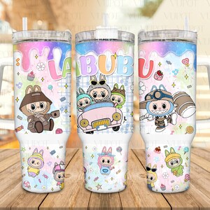 Cartoon Friend Tumbler 40Oz Wrap Png, Doll Characters 40Oz Skinny Tumbler Wrap Design, Funny Catoon Tumbler 40Oz Png, Prezent dla przyjaciół