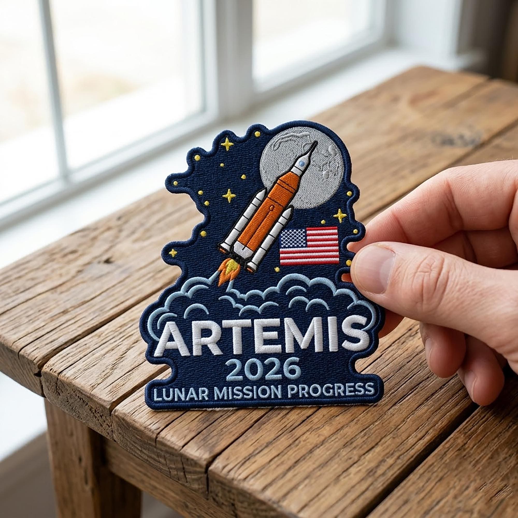 Artemis II 2026 Rocket Launch Patch Embroidered Badge, Moon Mission ...
