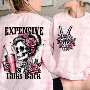 Boujee Expensive Difficult And Talks Back Png, Coffee Mom Png, Funny Mom Saying Png, Front And Back Png, Funny Mama Png, Digital Download