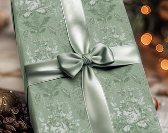 Vintage Toile Damask Effect Wrapping Classic Antique Aesthetic Elegant Wrapping Paper Botanical Wrapping Christmas Birthday