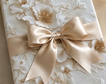 Elegant Floral Gift Wrap Paper 3d Effect Embroidery| Birthdays, Weddings, Bridal, Wedding, Decor, Cottagecore, Botanicals
