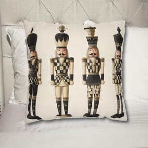 Funda de almohada de Cascanueces, decoración navideña, funda de almohada festiva, diseño a cuadros, manta para cama, decoración navideña, funda de almohada, almohada navideña