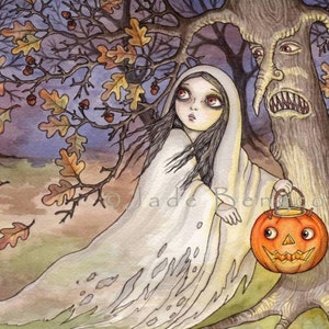 LOST SOUL Halloween Ghost JOL Pumpkinlimited edition Art Print from an Original Fantasy Art Painting image 1