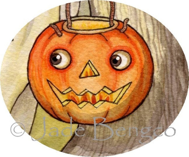 LOST SOUL Halloween Ghost JOL Pumpkinlimited edition Art Print from an Original Fantasy Art Painting image 3