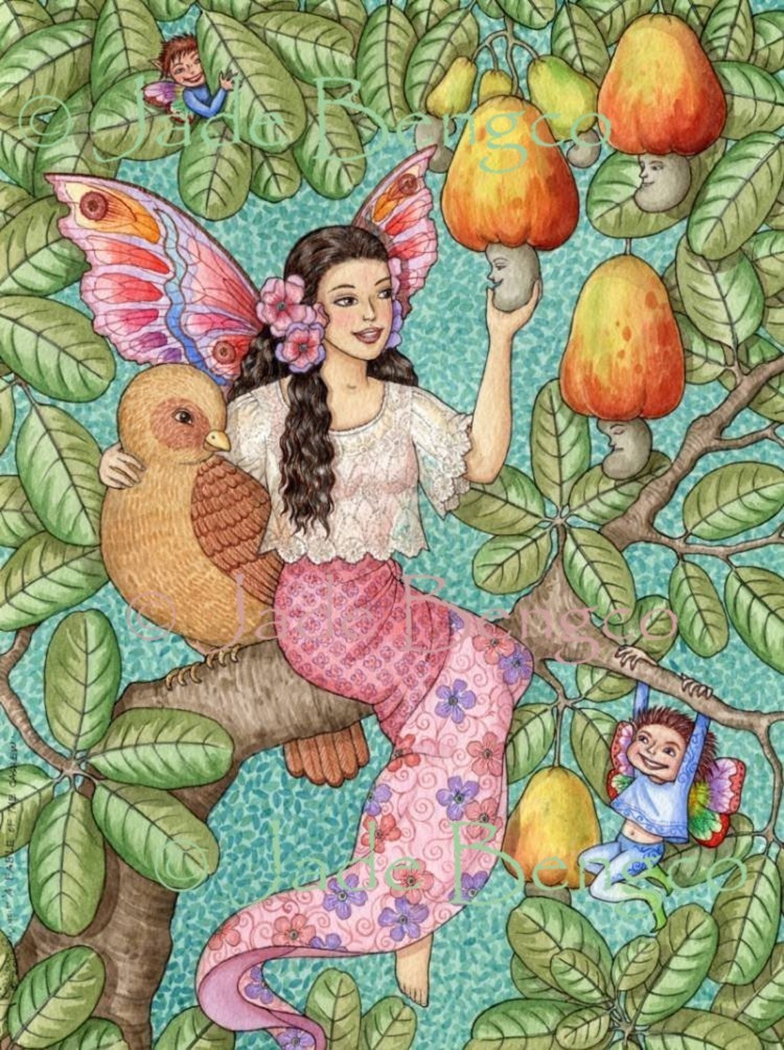 A FABLE of the CASHEW Fairy Bird Elves Limited Edition Art Print From ...