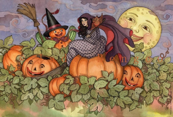 HALLOWEEN MAGIC limited edition art print from an Original Etsy