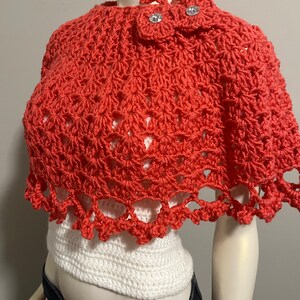 Crochet Cape with Crochet Flowers