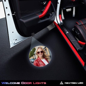 Personalized Photo LED Welcome Door Light Projector | Set of 2 with Light & Distance Sensors | Fits All cars | Quality with 2-Year Warranty