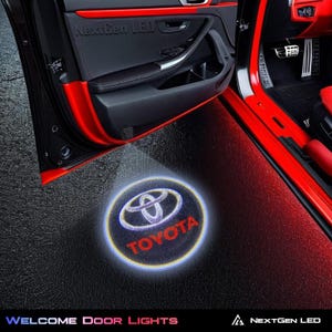 Toyota LED Welcome Door Light Projector | Set of 2 with Light & Distance Sensors | Fits All Toyota Models | Quality with 2-Year Warranty