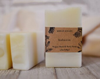 Unscented Babassu Soap, Vegan Coconut Free Allergy Soap - Fragrance Free Babassu Shampoo Bar - All Natural Soap Shampoo Bar - by UrbanChaos