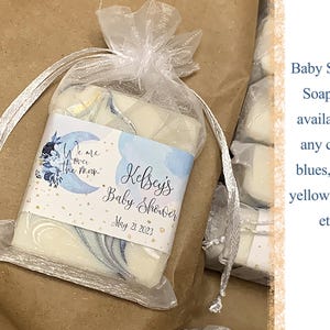 gender or gender neutral baby shower favors - custom designed soap favors for baptisms, and any baby celebration.