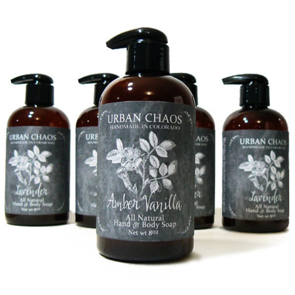 Liquid Soap - Organic Liquid Hand Soap - Body Soap - Natural Body Wash for Sensitive Skin - Natural Liquid Hand and Body Soap by Urban Chaos