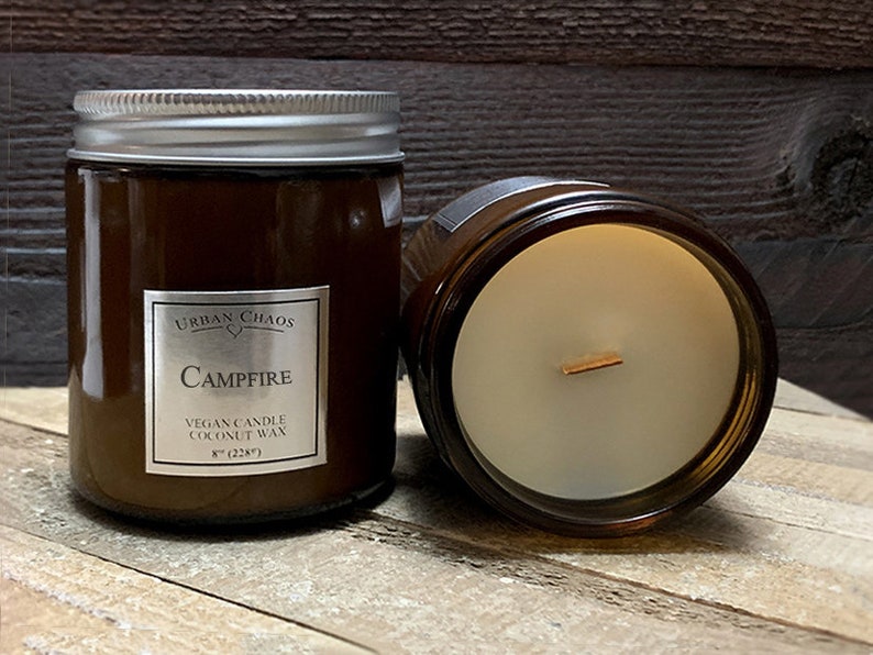 Campfire Candle - Coconut Wax Woodwick Candle, Luxury Candle, Boyfriend Gift for Dad, Real Campfire Smoke Candles by Urban Chaos 