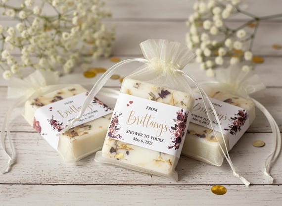Bridal Shower Favors - Custom Personalized Soap Gifts for Guests for Baby Showers, Baptism & Wedding Showers - Personalized Party Favors