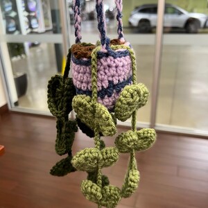 Cute Crochet Hanging Flower Potted Plant