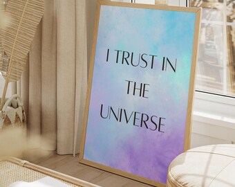 Póster "Confío en el Universo" – Arte mural imprimible con motivación y afirmación espiritual
