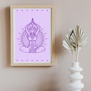 Meditation Wall Art | 7 Chakras Mindfulness Poster | Yoga Studio Decor | Energy Healing Artwork | Digital Print