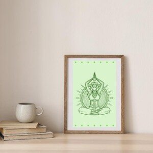 7 Chakra Wall Art | Meditating Yoga Print | Spiritual Home Decor | Chakra Alignment Poster | Digital Download