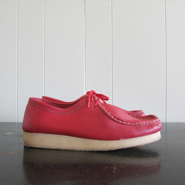 RESERVED 1980s vintage red leather Dolci's nomad shoe
