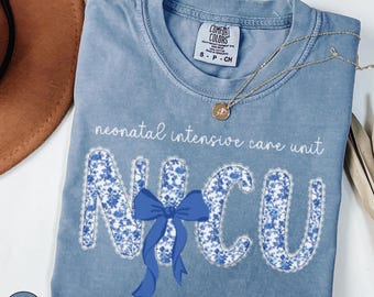 NICU Nurse Shirt, Comfort Colors NICU Nurse Shirt, Neonatal Intensive Care Unit Shirt, Floral Nicu Tee, Nurse Appreciation, NICU Nurse Gift