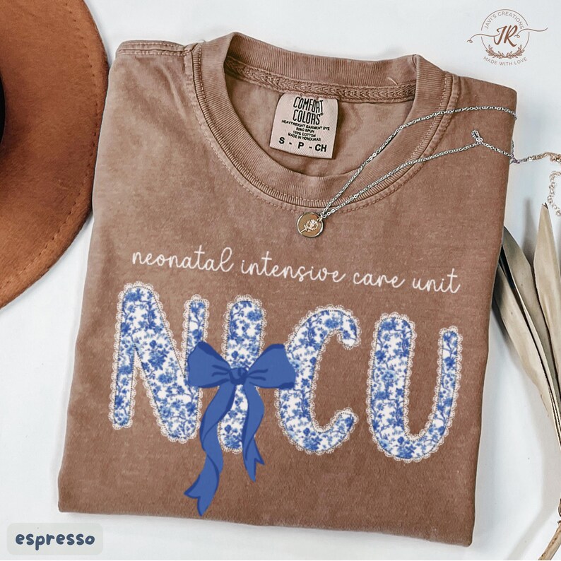 NICU Nurse Shirt, Comfort Colors NICU Nurse Shirt, Neonatal Intensive Care Unit Shirt, Floral Nicu Tee, Nurse Appreciation, NICU Nurse Gift image 2