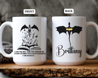 Custom Fourth Wing Mug Bookish Dragon Mug Romantasy Mug for Xaden Riorson Fans BookTok Mug Gift for Wife Cute Bookish Mug Book Lover Gift