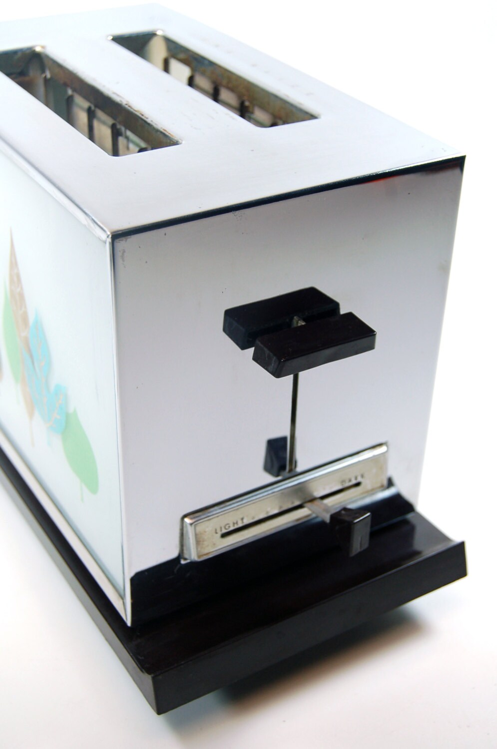 Vintage Chrome Sunbeam Toaster Turquoise Gold Leaves 1960 Etsy