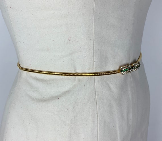 1980s Vintage Unisex Metallic Gold Tone Chain Belt Size XL Funky Unique