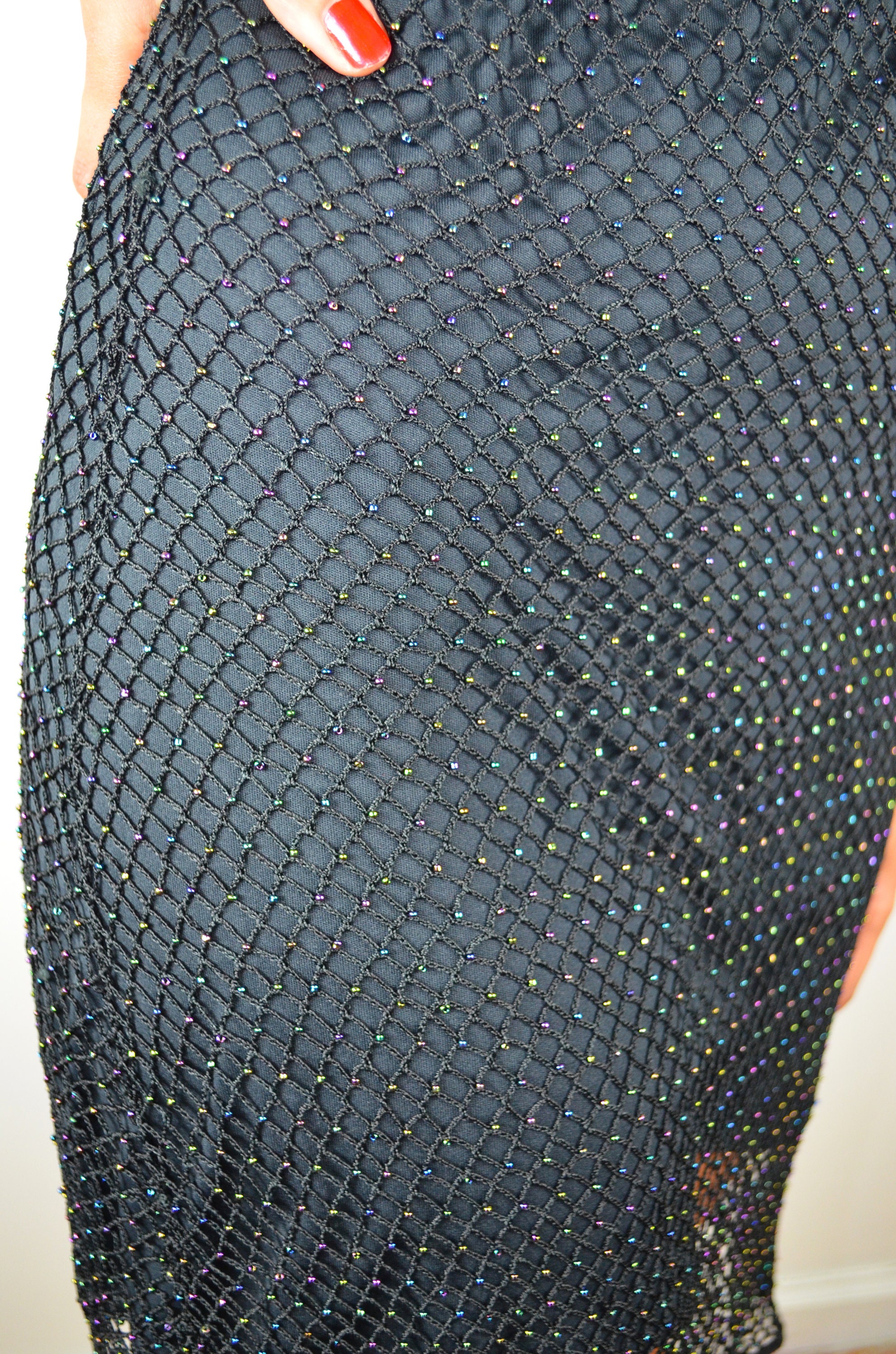 90s Metallic Mesh Slip Dress (S) main image 0