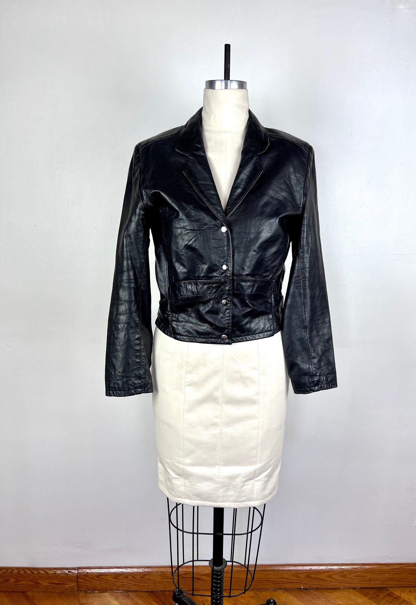 80s Leather Jacket - Etsy