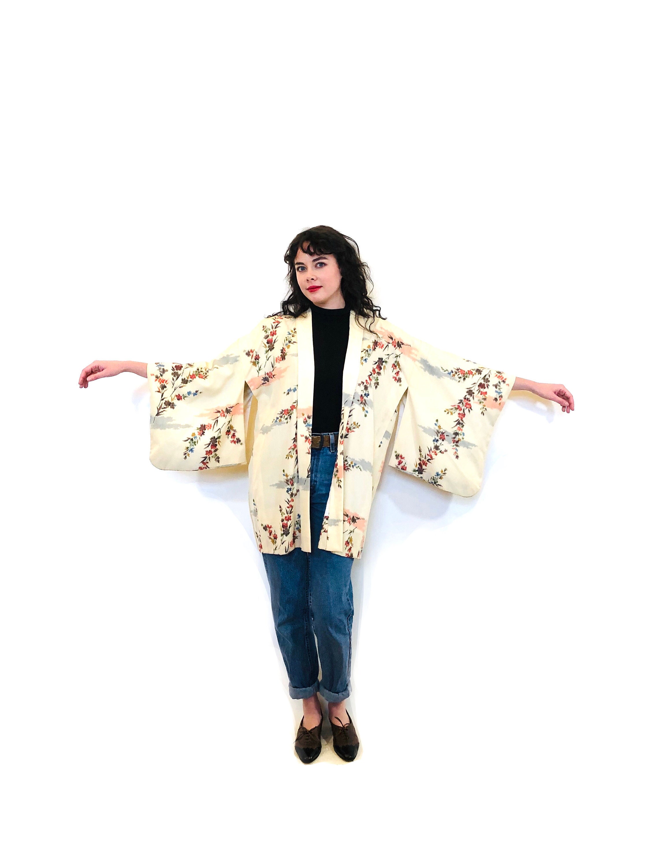 silk short kimono jacket