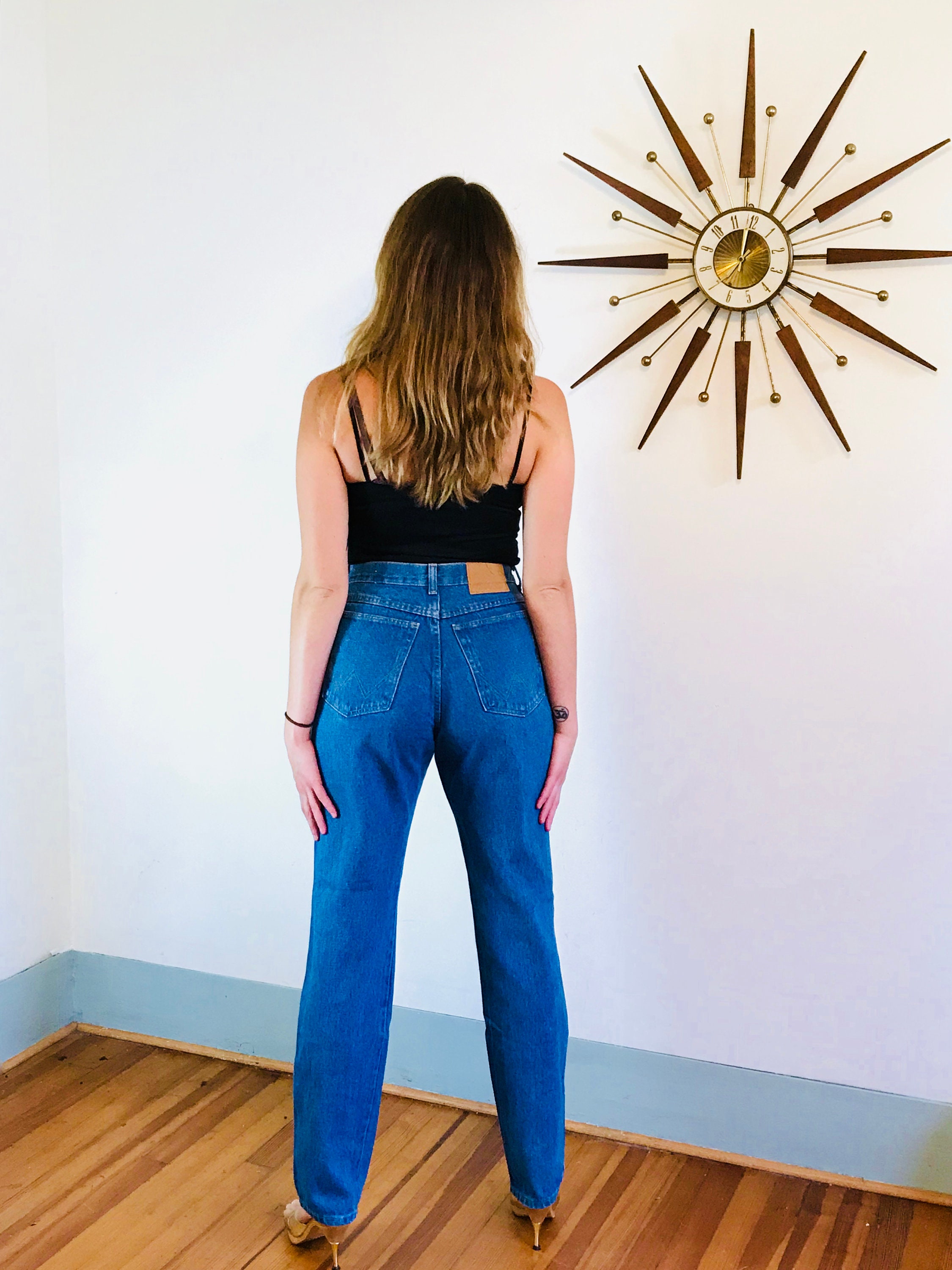 70s Vintage Wranglers, Faded Blue Jeans, Super High Rise, Womens cut ...